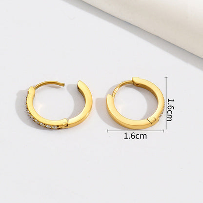 Titanium Steel Diamond Earrings
