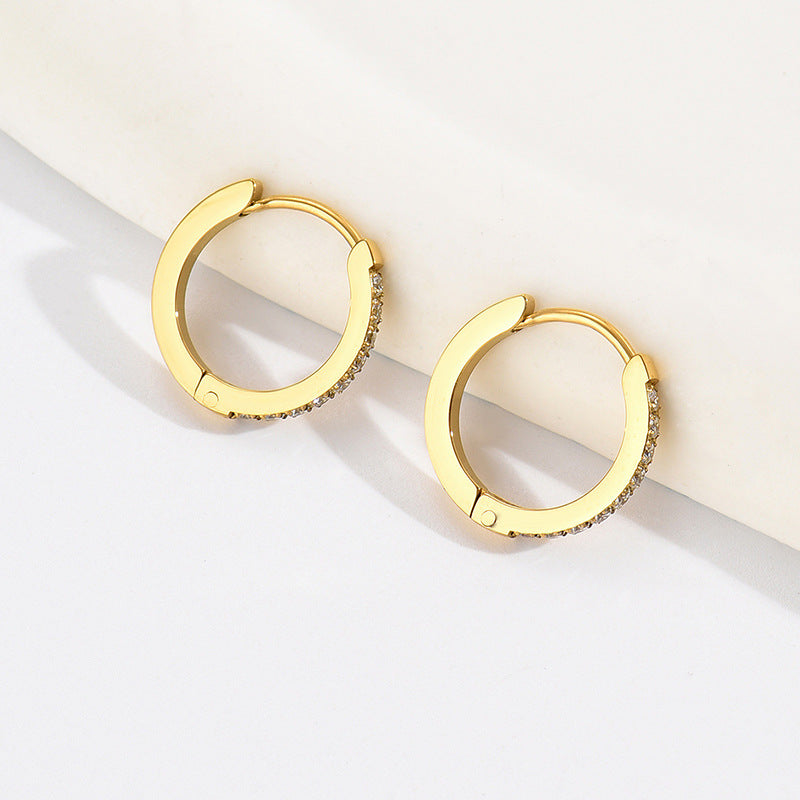 Titanium Steel Diamond Earrings