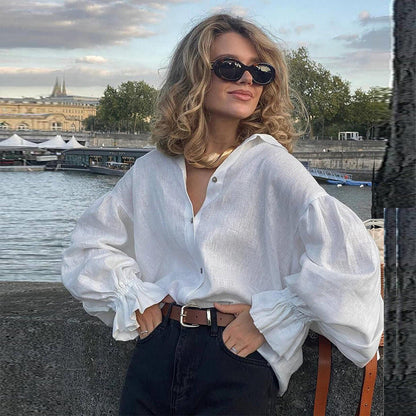 Long-Sleeved Shirt With lantern Sleeves