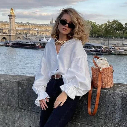 Long-Sleeved Shirt With lantern Sleeves
