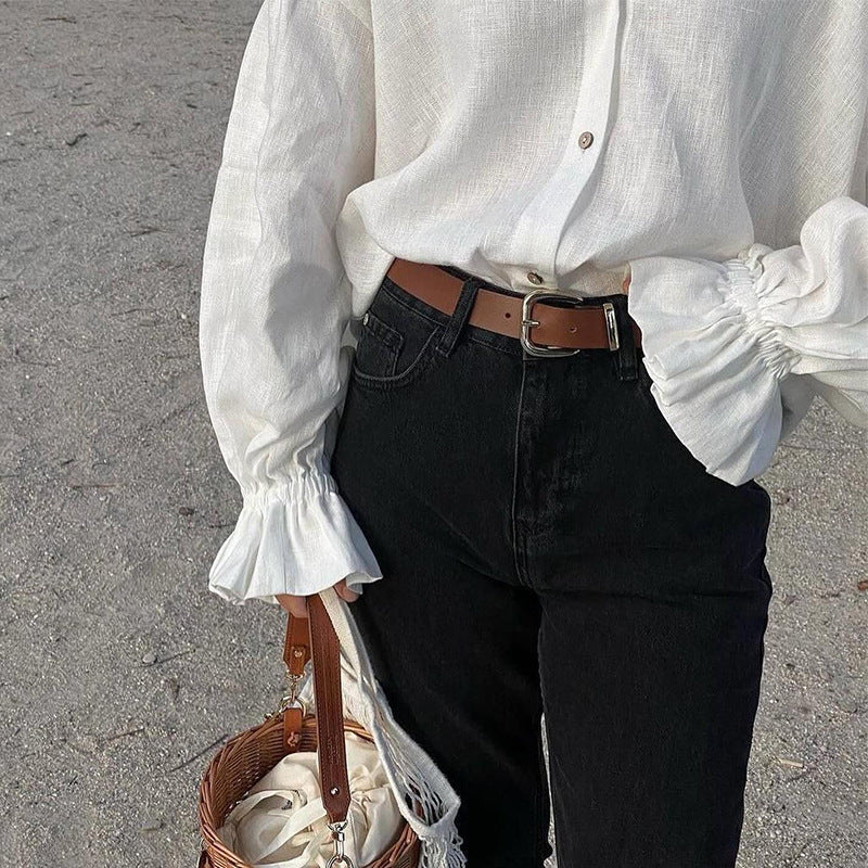 Long-Sleeved Shirt With lantern Sleeves