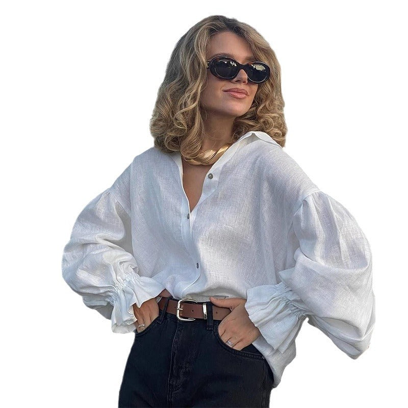Long-Sleeved Shirt With lantern Sleeves