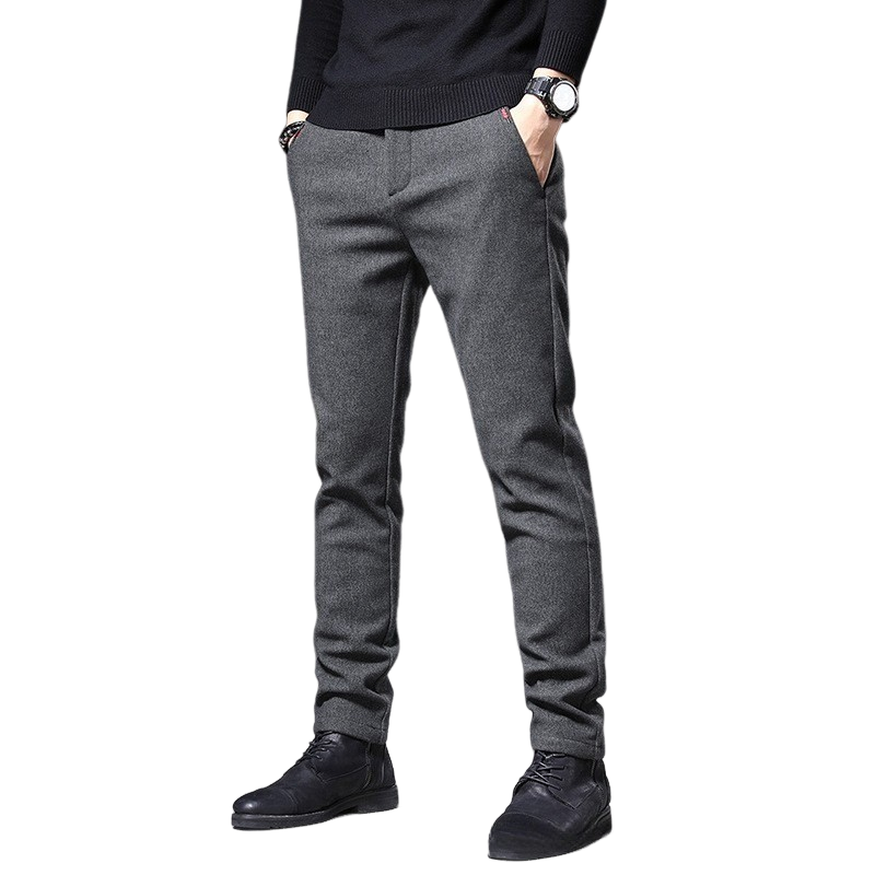 Men's Casual Pants Autumn and Winter Thickened
