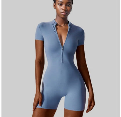 Summer Zipper Yoga Suit