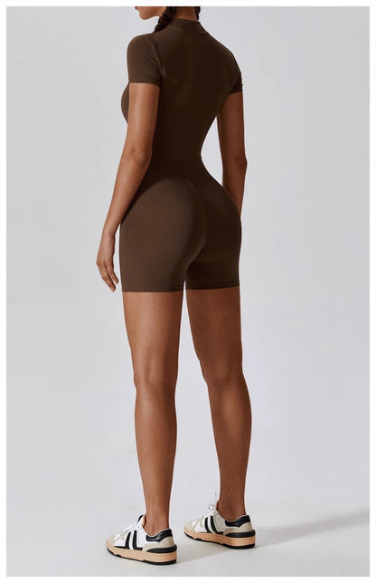Summer Zipper Yoga Suit