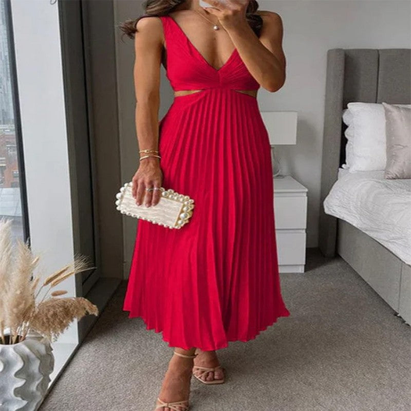 Elegant V-Neck Sleeve Dress