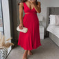 Elegant V-Neck Sleeve Dress