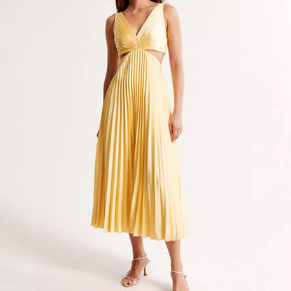 Elegant V-Neck Sleeve Dress