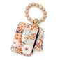 Printed Leather Wallet Keychain