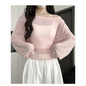 Outerwear Slightly Sheer Air-conditioning T-shirt With A Fitted Waist And Off-the-shoulder Design