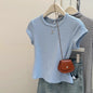 Summer Texture Ruffle Short Sleeve Women