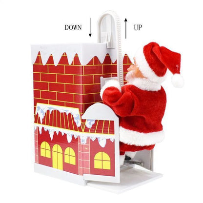 Electric Climbing Chimney Santa Claus Christmas Decoration Figurine Ornament Family New Year Party Santa Claus New Year Gift