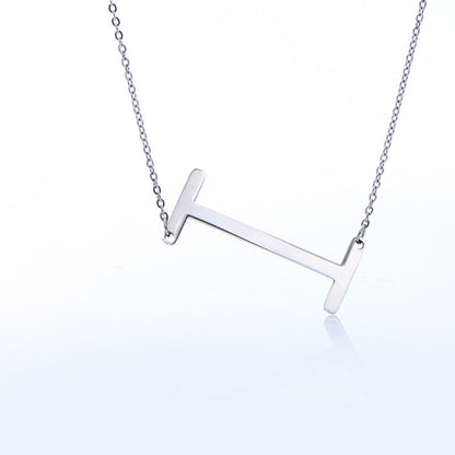 Fabulous Rose Gold Plated Stainless Steel Initial Letter Pendant Necklace