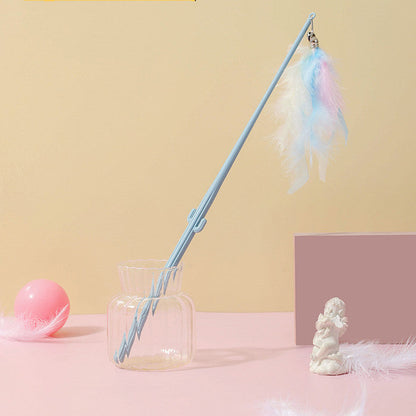 Cat Toy Teaser Plush Feather Bell Teaser Relieving Boredom Self-Hi Pet