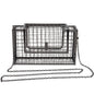 Metal hollow shoulder bag European and American fashion clutch iron mesh chain messenger dinner bag
