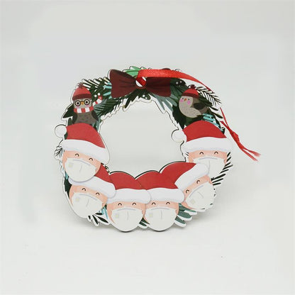 Christmas tree wooden snowman hanging piece