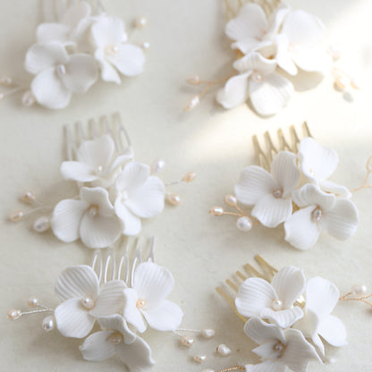 Ceramic Large Flower White Bridal Headdress