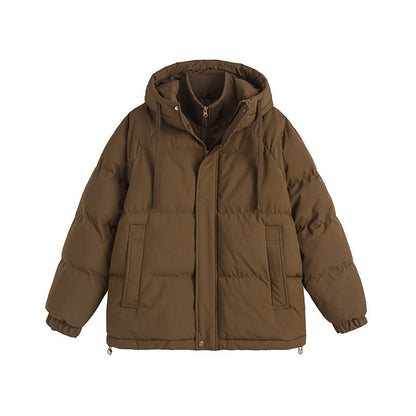 Winter Fake Two-piece Cotton-padded Coat For Men And Women Loose Cotton Jacket