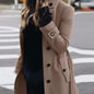 Women's Luxury Woolen Coat - Slim Fit Stand Collar Cardigan | Premium Winter Outerwear
