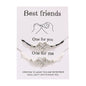 Best Friends Infinity Heart Bracelet - Adjustable Friendship Card Bracelet Set