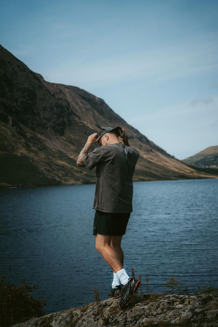 Washed Grey Cotton Drop Shoulder Tee - Oversized Unisex