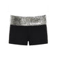 American-style Edgy Sassy Sequined Patchwork Shorts With A High Waist