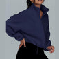 Loose Lapel Cardigan Zipper Sweater