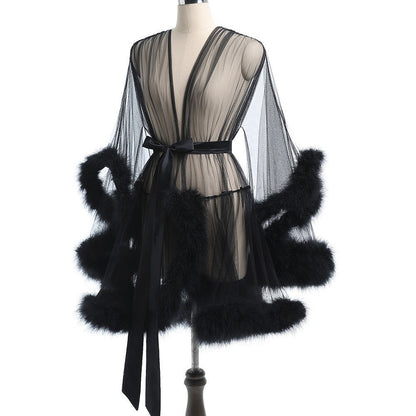 Plus-size Women's Sheer, Openwork, Raw-edge Lingerie And Nightgowns