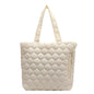 Rhombus Cotton-padded Coat Shoulder Tote Bag