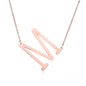 Fabulous Rose Gold Plated Stainless Steel Initial Letter Pendant Necklace