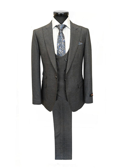 Dark Grey Birdseye 3-Piece Suit