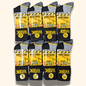 24 Pairs Mens Heavy Duty Work Socks Cushion Sole Reinforced Toe Heel Durable Black Boot Sock for Construction Outdoor Jobs Walking Sizes UK 6-11 EUR 39-45 by Sock Stack