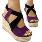 Fish Mouth European And American Style Sleeve High Heel Wedge Sandals