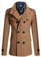 Men's Stand Collar Long Sleeve Wool Trench Coat
