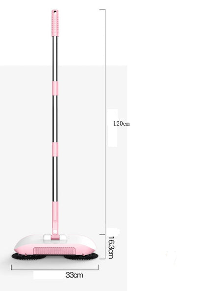 3-in-1 Hand Push Sweeper Broom & Dustpan Set - Cordless Floor Cleaning System with Mop