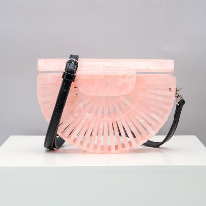 Round Acrylic Cross Body Bag Summer Mini Girls Lady Handbags