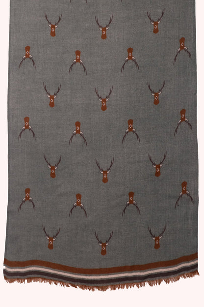 Highland Stag Wool Scarf - Green | SVEŽElife-1