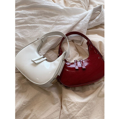 Textured Crescent Personality Trendy Simple Shoulder Underarm Bag