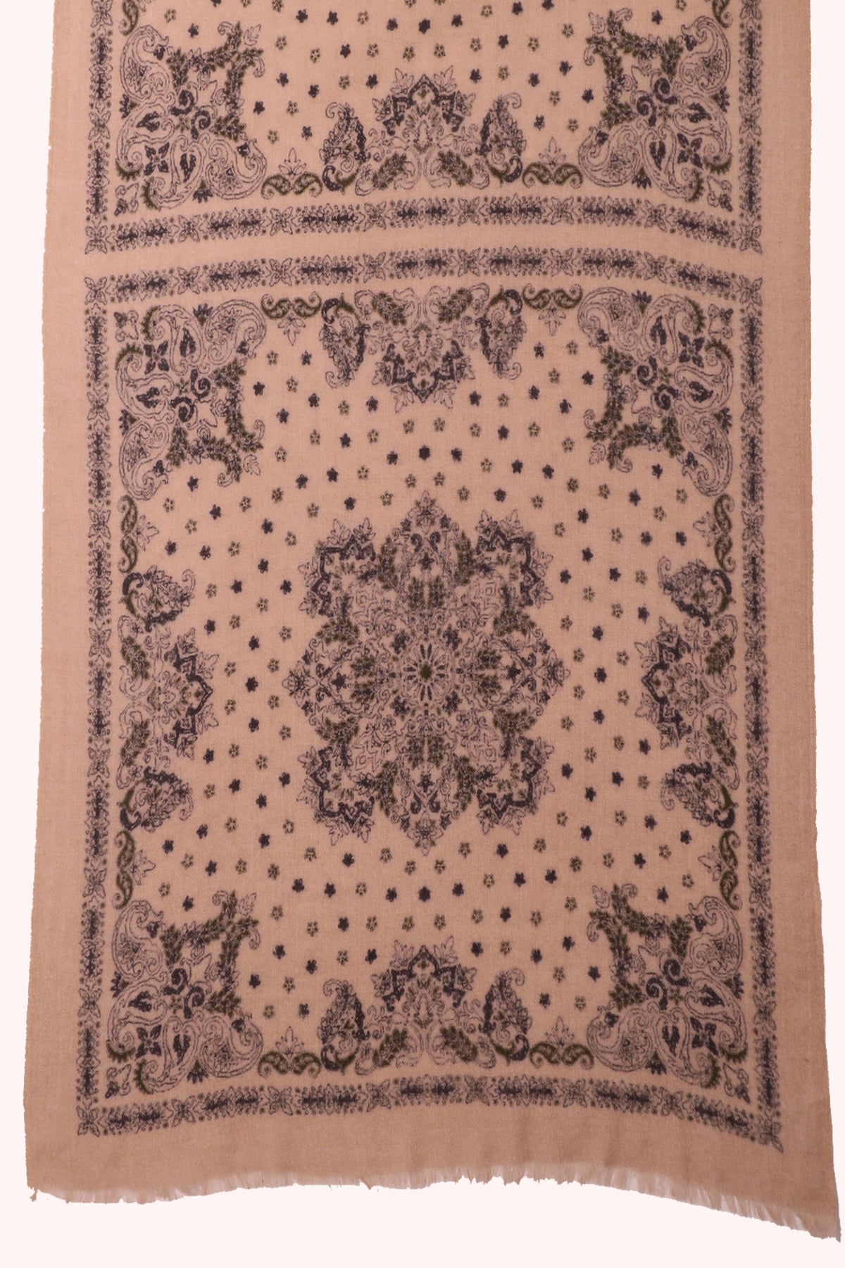 Starlight Paisley Print Wool Scarf - Off-white | SVEŽElife-1