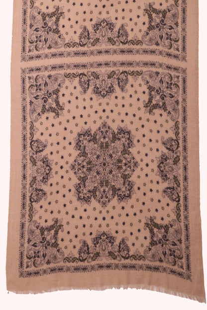 Starlight Paisley Print Wool Scarf - Off-white | SVEŽElife-1