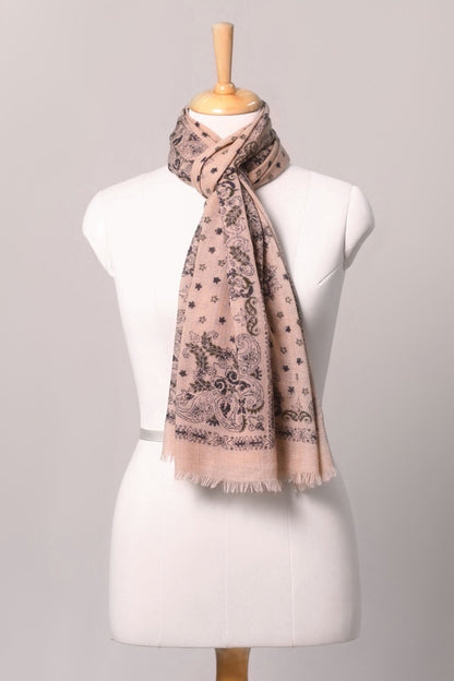 Starlight Paisley Print Wool Scarf - Off-white | SVEŽElife-2