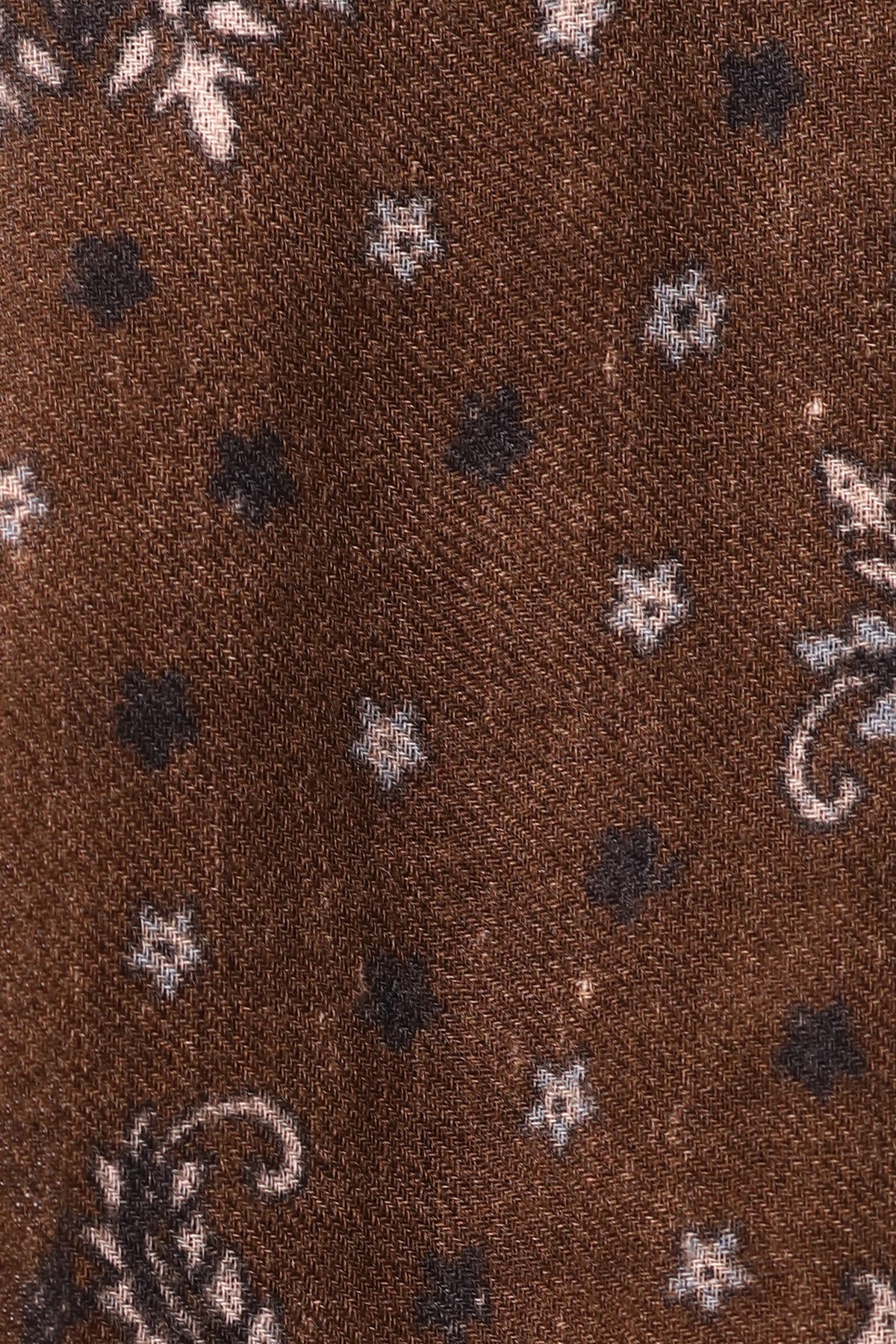 Starlight Paisley Print Wool Scarf - Wood-brown | SVEŽElife-3