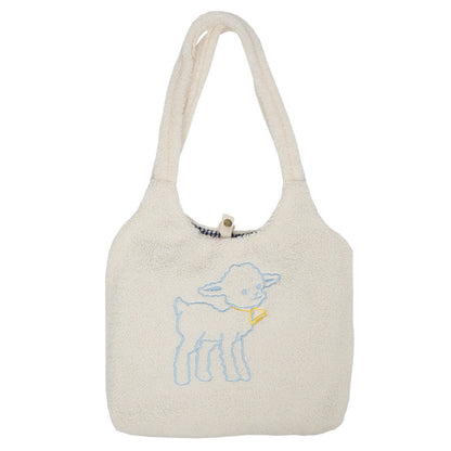 Dog embroidered shoulder bag