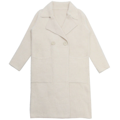 New Women's Mid-length Mink Velvet Coat Cardigan Loose Coat