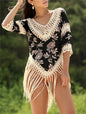 Sun Protection Shirt V-neck Sleeves Hollow-out Loose Sun Protection Blouse
