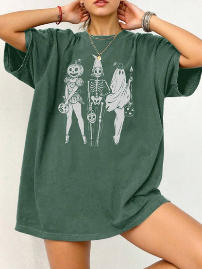 Summer Loose Short Sleeves T-shirt Men's And Women's Round Neck