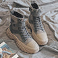 Platform boots round toe lace short Martin boots