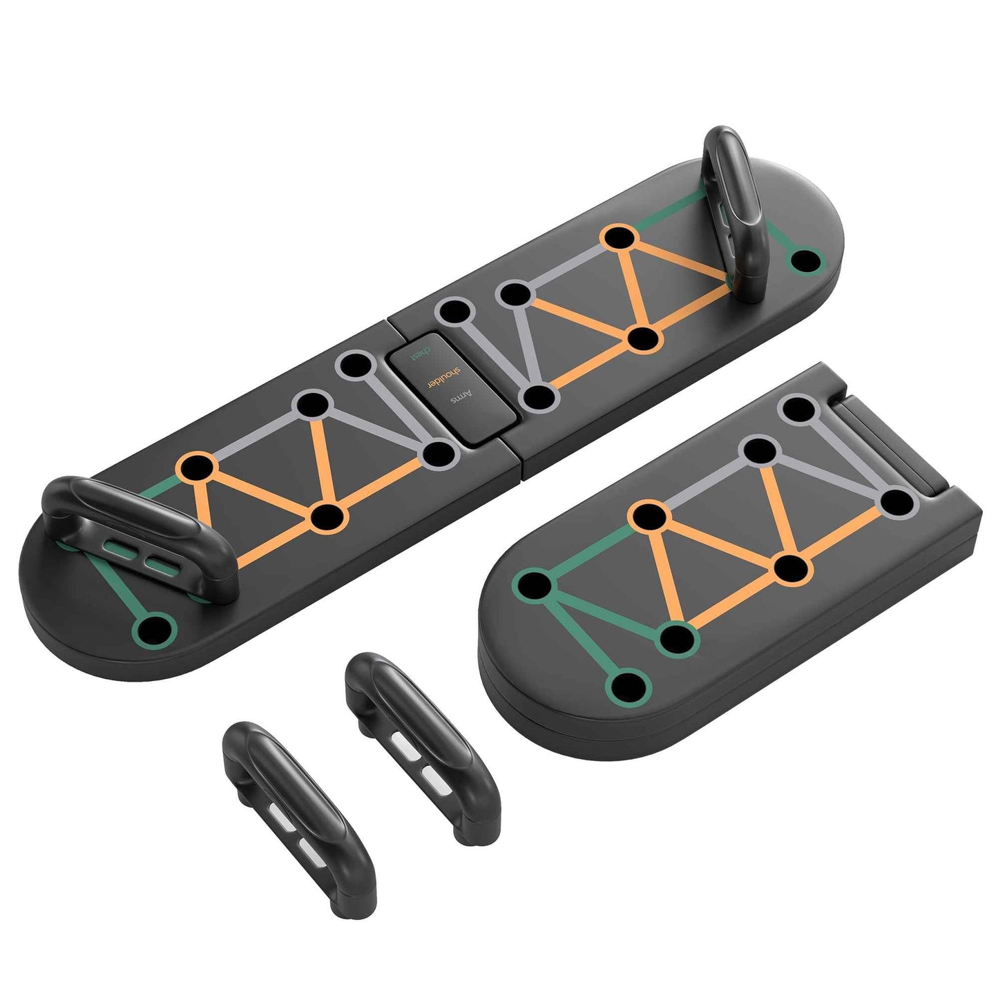 SPORTNOW Foldable Push Up Board with Non-Slip Pads for Chest, Arms, Shoulders - Black Fitness Equipment