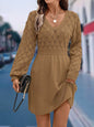 European And American V-neck Beach Dress Long Sleeve Dress