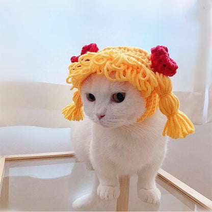 Pomeranian Teddy Dog Funny Cat Headgear